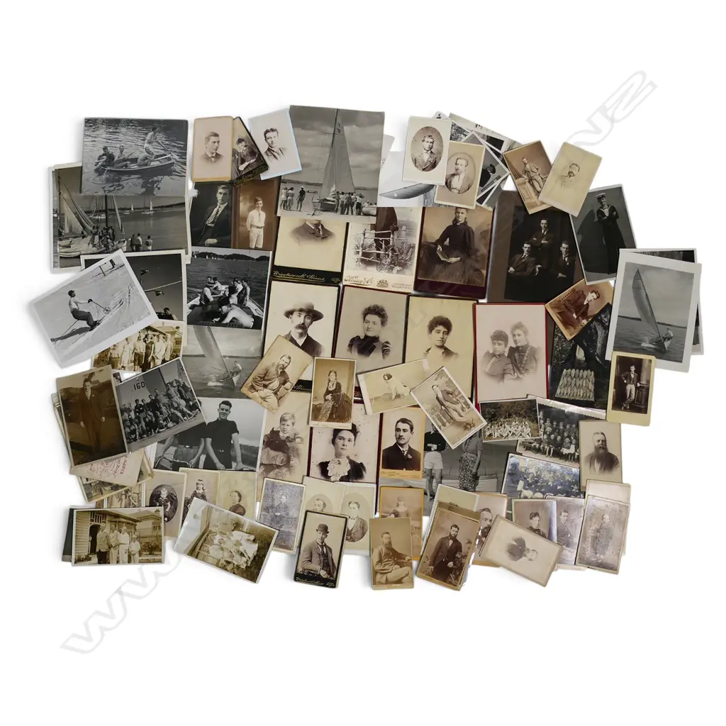 COLLECTION mainly NZ c.1900 ETC FORMAL PORTRAIT PHOTOGRAPHS: Tyree + Kinsey & Co. + Wrigglesworth & Binns etc Image 1++